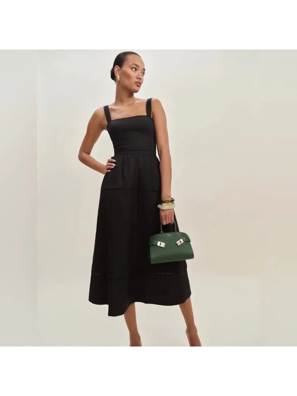 NEW Reformation Everett Sleeveless Linen Embroidered Midi Dress | US 6 UK 10 - Picture 4 of 15